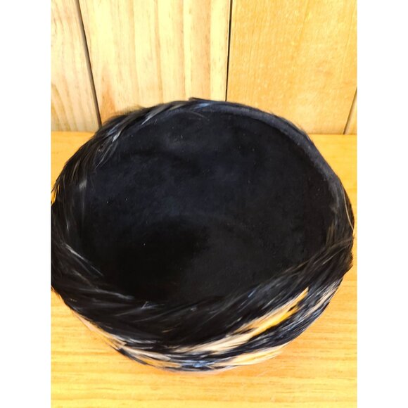 Vintage Feather Pillbox Coctail Hat - Picture 4 of 7